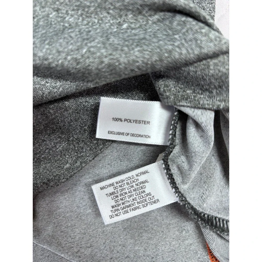 Becks Men’s Grey Orange Quarter Zip Pull Over Athletic Sweater size large